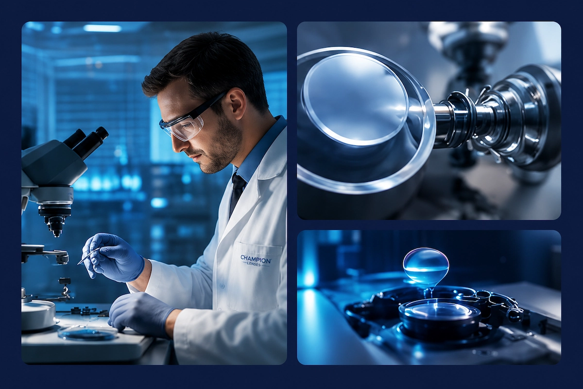Champion Lenses laboratory testing and optical lens production visual